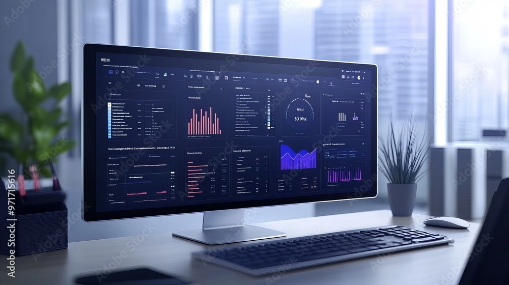 A dynamic visualization of a CRM system in use, featuring a central dashboard with comprehensive customer insights, lead tracking, and communication tools. A dynamic visualization of a CRM system in use, featuring a central dashboard with comprehensive customer insights, lead tracking, and communication tools.