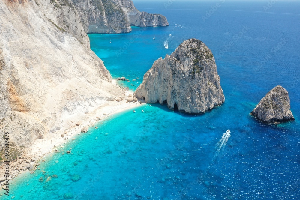 Fototapeta premium Iconic Myzithres Beach, Zakynthos Island