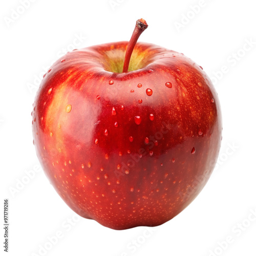 Red apple Isolated on transparent background.