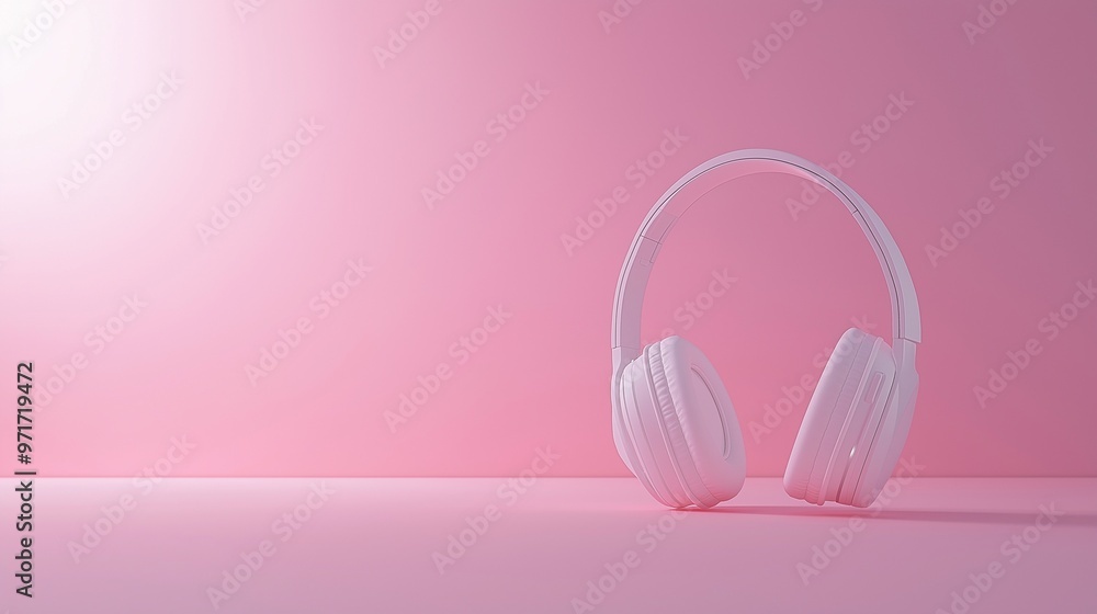 White headphones placed against a plain background White headphones placed against a plain background