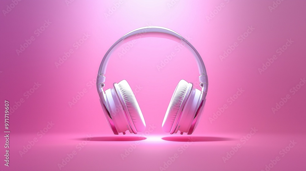 White headphones placed against a plain background White headphones placed against a plain background