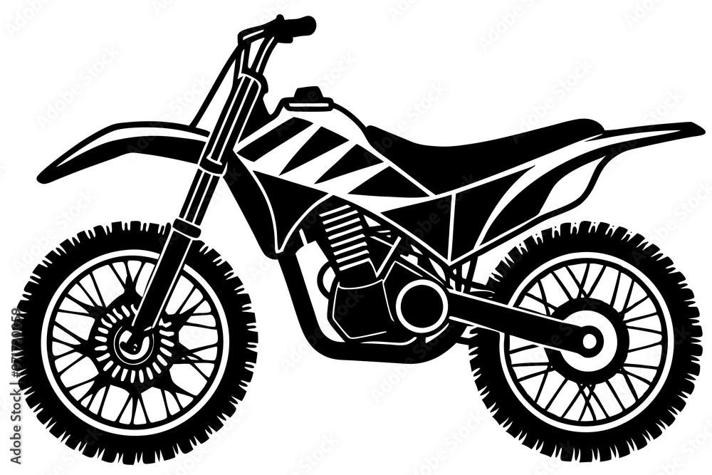 Obraz premium Dirt Bike Silhouette, Off-road Motocross Dirt bike Vector Illustration 