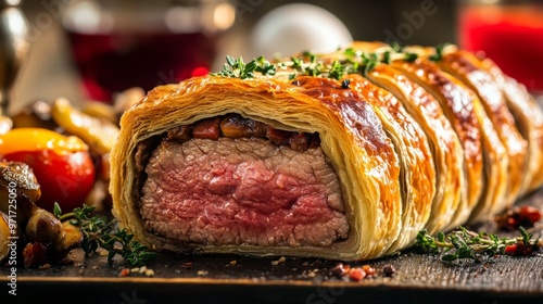 The national cuisine of Great Britain: Beef Wellington. photo