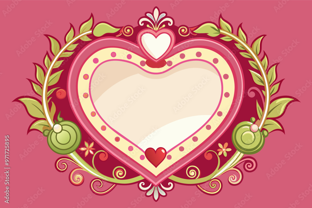 A beautifully decorated heart shape surrounded by floral vines and leaves, featuring soft pink tones and delicate flowers, perfect for romantic themes or design projects A beautifully decorated heart shape surrounded by floral vines and leaves, featuring soft pink tones and delicate flowers, perfect for romantic themes or design projects