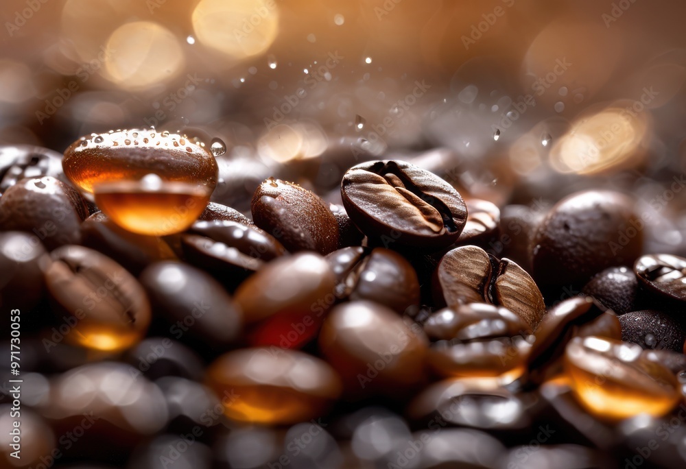 frosted glass surface decorated dew drops coffee beans highlighting morning refreshment aesthetic, artisan, beauty, beverage, blur, clarity, condensation, cozy frosted glass surface decorated dew drops coffee beans highlighting morning refreshment aesthetic, artisan, beauty, beverage, blur, clarity, condensation, cozy