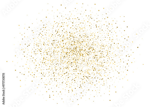 Christmas, new year blank space card template with abstract golden star shaped scattered confetti background