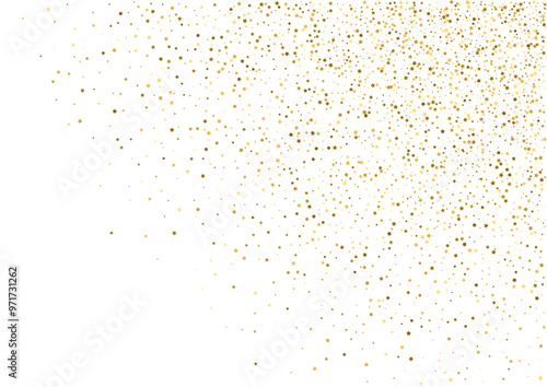 Christmas, new year blank space card template with abstract golden star shaped scattered confetti background