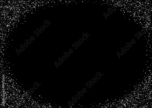 Christmas, new year card template with abstract silver star shaped confetti background.