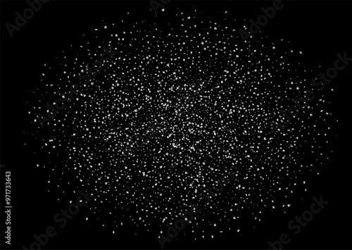 Christmas, new year card template with abstract silver star shaped confetti background.