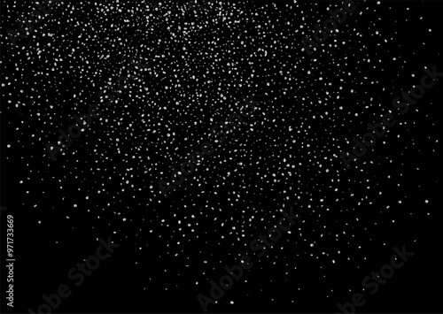 Christmas, new year card template with abstract silver star shaped confetti background.