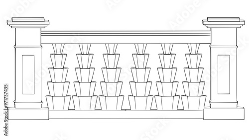 balustrade 2D vector