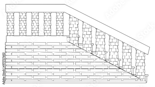Staircase Balustrade Designs 2D vector