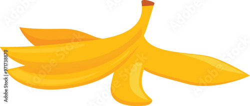 Bright yellow banana peel lying on the ground, representing a common hazard and symbol of clumsiness