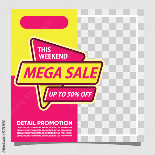 Wallpaper Mural Social media post template modern design, for business digital marketing online, banner and poster, This Month Mega Sale Banner Template Torontodigital.ca