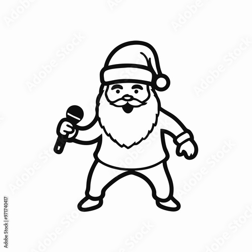 Wallpaper Mural Singing Santa Claus with a microphone and a cheerful expression on a white background with copy space Torontodigital.ca