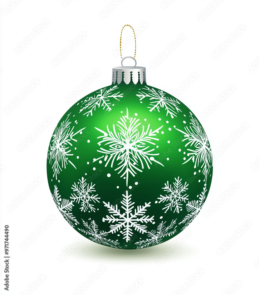 green Christmas tree ball on a white background green Christmas tree ball on a white background