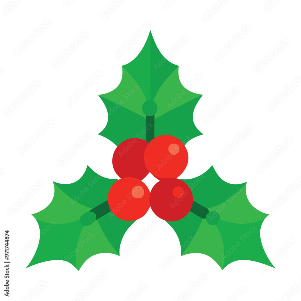 Simple illustration of Christmas holly berry icon for Christmas holiday Simple illustration of Christmas holly berry icon for Christmas holiday