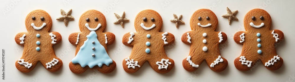Gingerbread Cookies Holiday Delight, a charming display of festive gingerbread cookies adorned with colorful icing, set against a pristine white background, evoking warmth and cheer. Gingerbread Cookies Holiday Delight, a charming display of festive gingerbread cookies adorned with colorful icing, set against a pristine white background, evoking warmth and cheer.