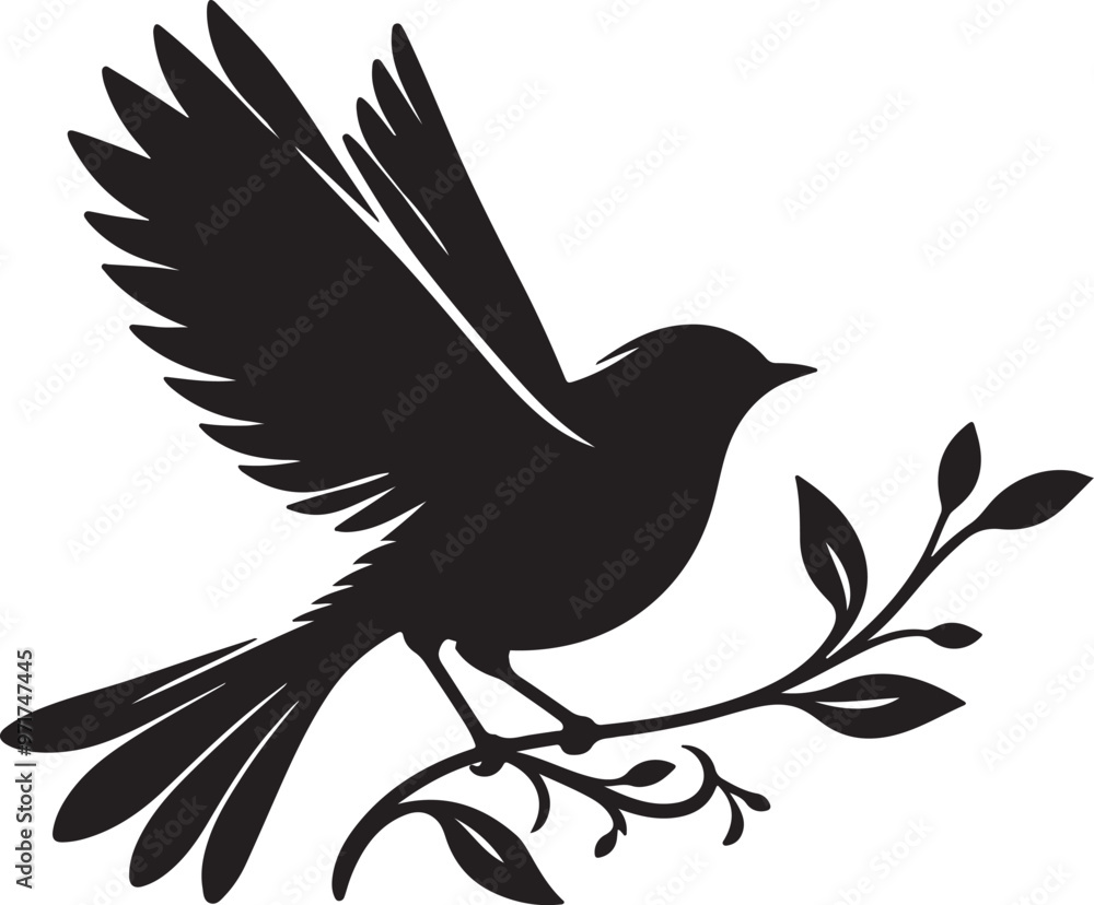 Fototapeta premium Bird Silhouette Vector Graphic – Perfect for Logos & Design Projects