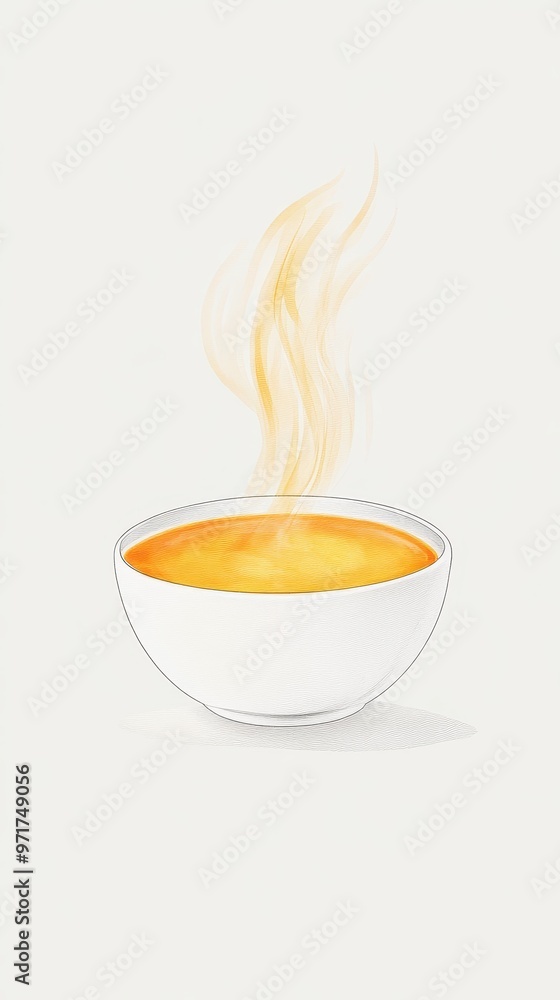 This modern business card showcases a steaming bowl of soup illustration against a minimalistic white backdrop, perfect for food-related branding This modern business card showcases a steaming bowl of soup illustration against a minimalistic white backdrop, perfect for food-related branding