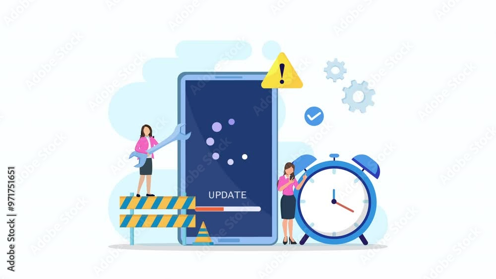 Animation video 2d clip 4k System Update Concept. Software upgrade and installation program. Animation video 2d clip 4k System Update Concept. Software upgrade and installation program.