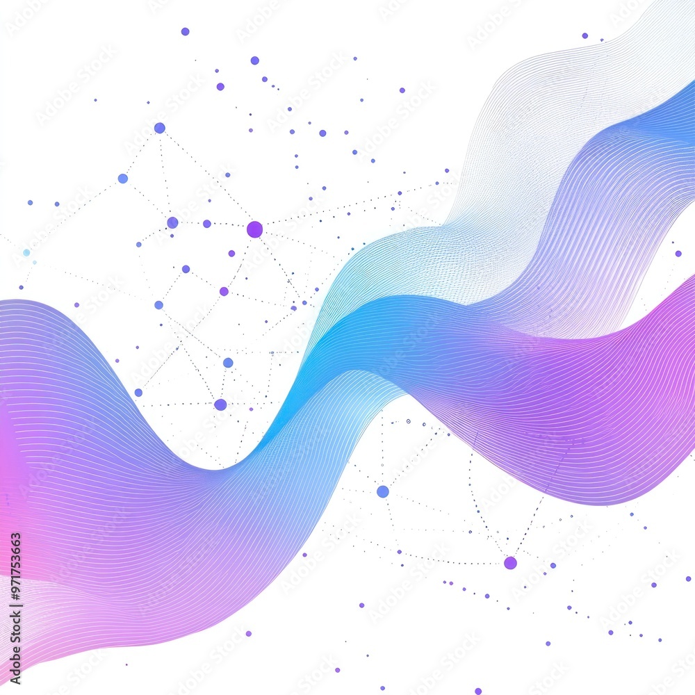 Fototapeta premium Abstract Wave with Connecting Dots Design