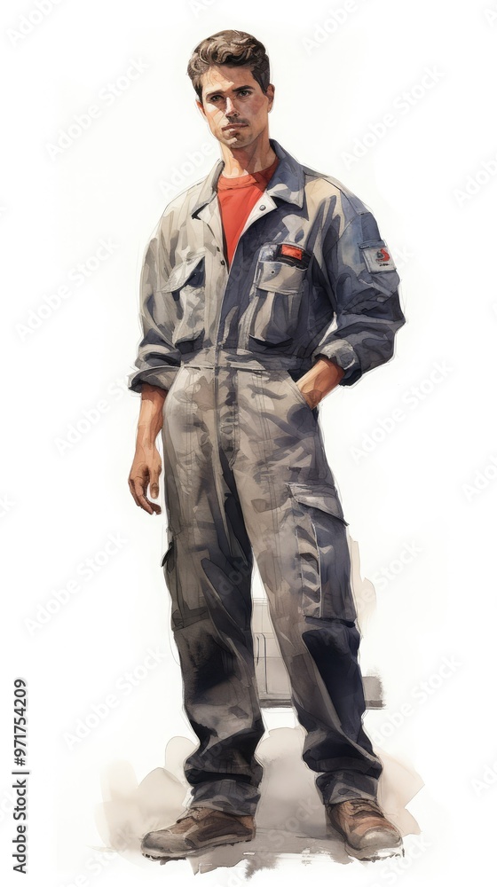 Young man in workwear Young man in workwear