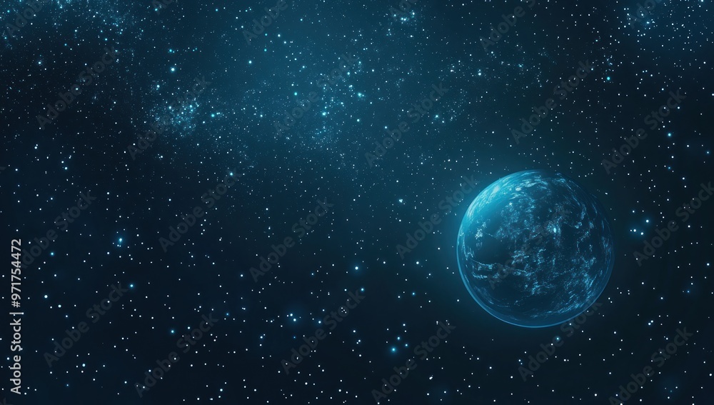 Fototapeta premium Blue Planet in the Stars