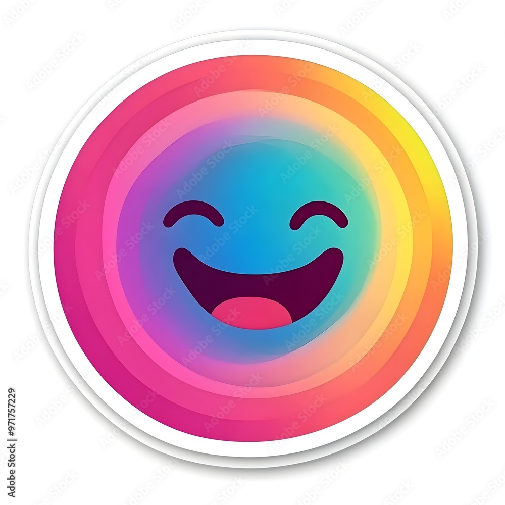Vibrant Gradient Smiley Emoji Icon with Happy Expression Vibrant Gradient Smiley Emoji Icon with Happy Expression