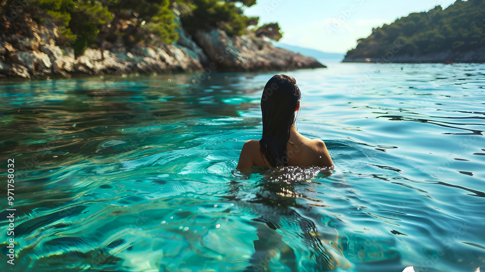 Woman Croatian Adriatic Sea Woman Croatian Adriatic Sea