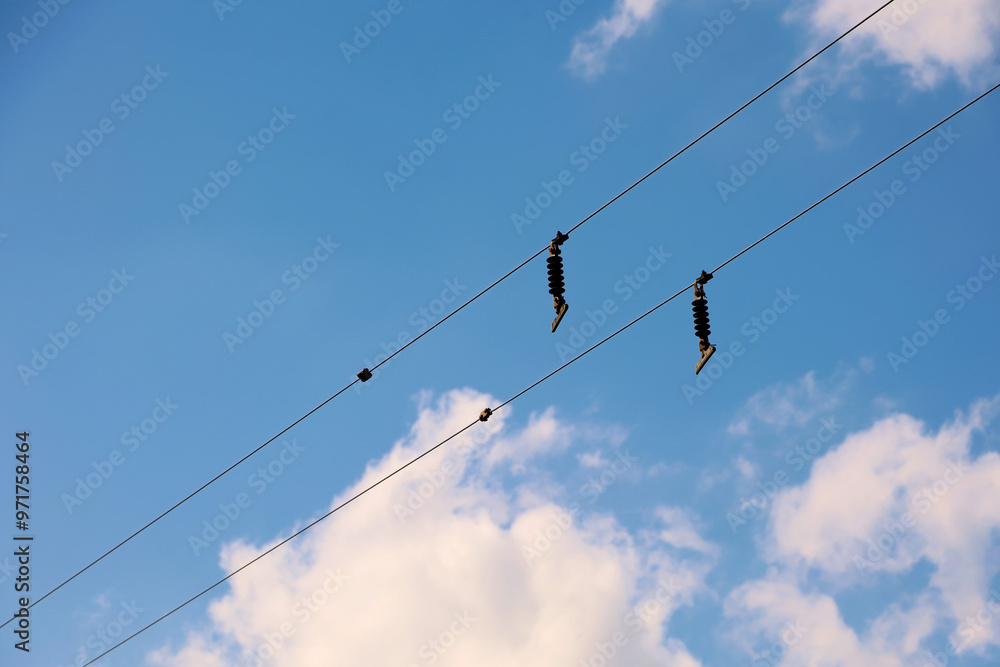 Broken Trolleybus Wires Against The Sky Broken Trolleybus Wires Against The Sky