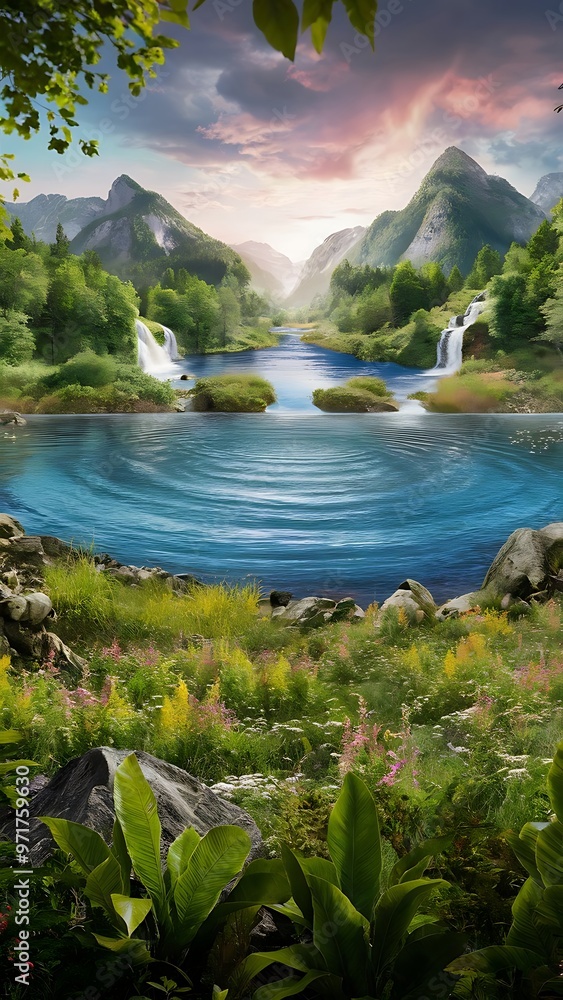 Naklejka premium Beautiful nature landscape