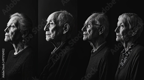 Four Elderly People in a Studio Photo Shoot