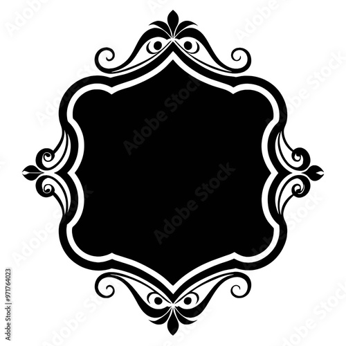 This artistic side border features an elegant black design with intricate details perfect for enhancing invitations greeting cards or creative presentations