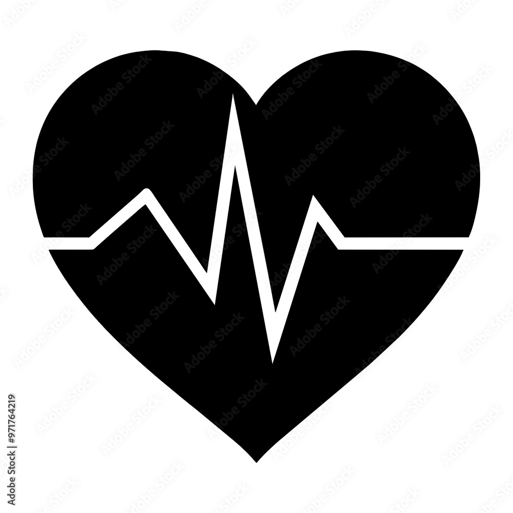 The silhouette of a heart features heartbeat lines inside symbolizing life and vitality ideal for health related themes in modern design The silhouette of a heart features heartbeat lines inside symbolizing life and vitality ideal for health related themes in modern design