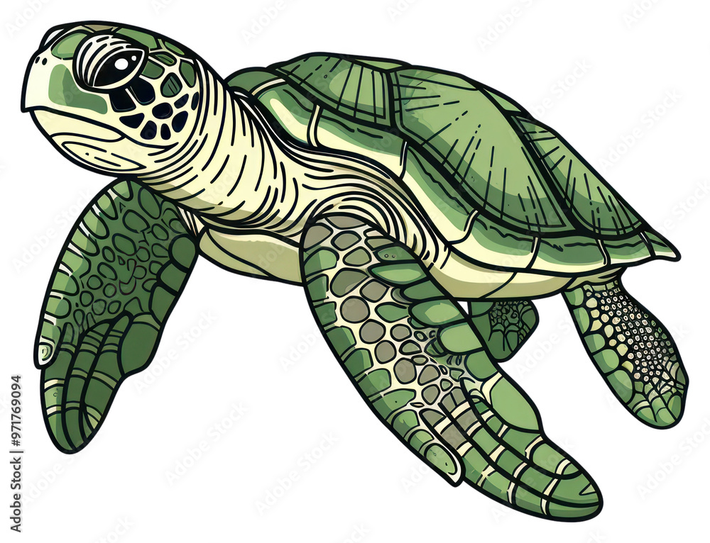 Fototapeta premium PNG Sea turtle tortoise reptile animal.