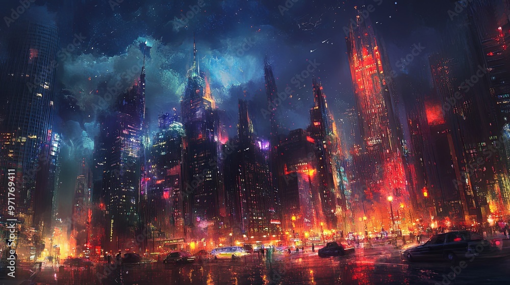 Futuristic Cityscape at Night Futuristic Cityscape at Night