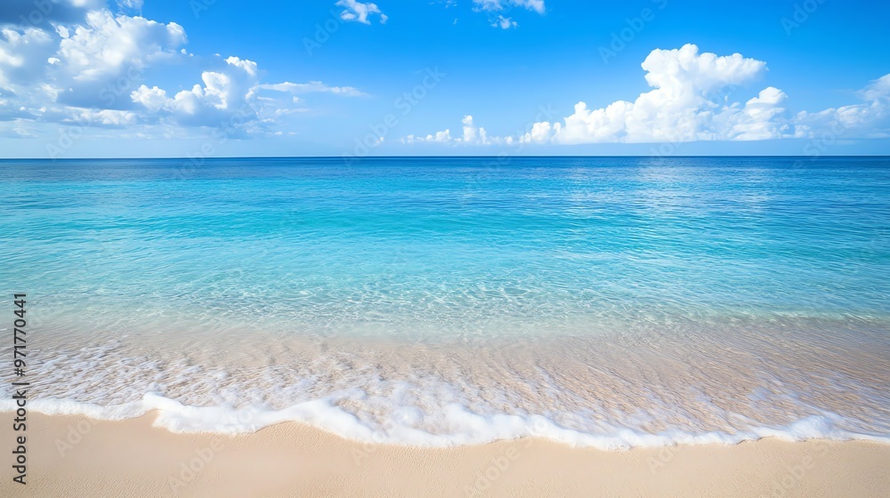 A beautiful beach with crystal clear turquoise water and white sand. A beautiful beach with crystal clear turquoise water and white sand.