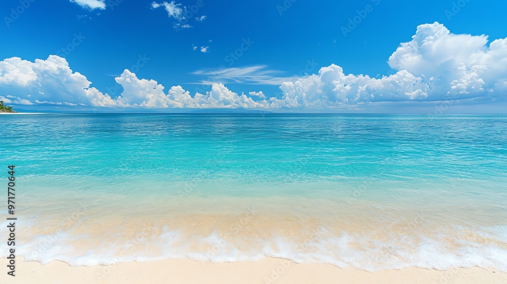 A beautiful beach with white sand and turquoise water. A beautiful beach with white sand and turquoise water.