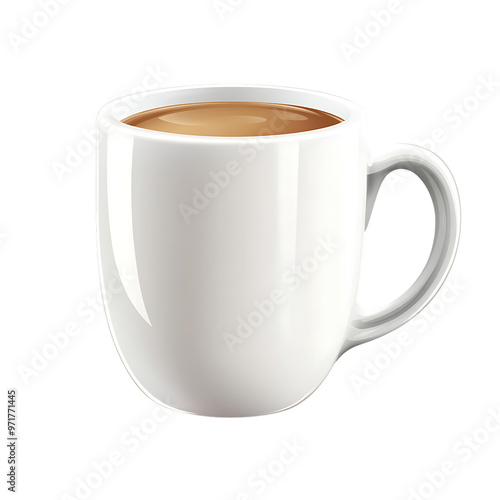 Wallpaper Mural A white ceramic mug filled with a steaming cup of coffee, Transparent background. Torontodigital.ca