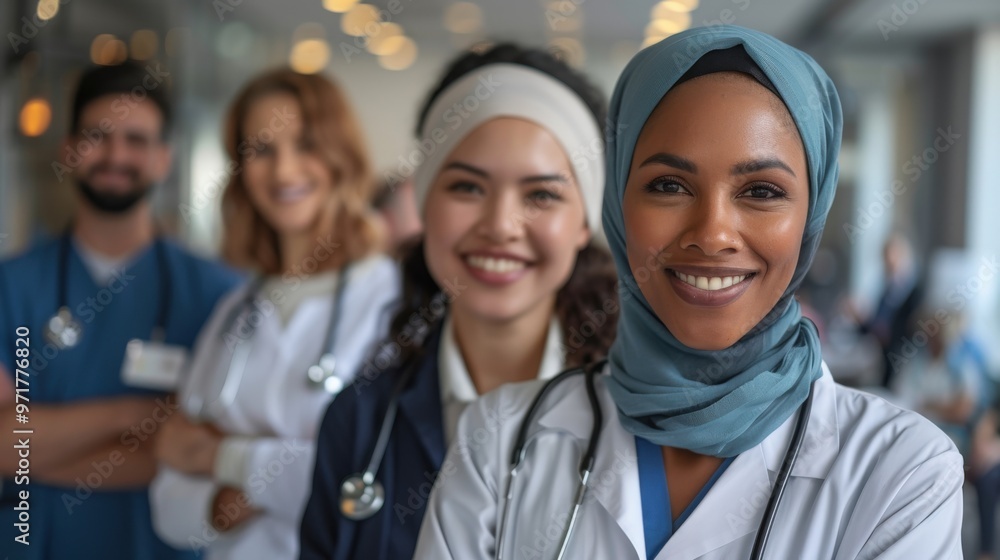 Design a high-resolution image of a medical team and patients ...