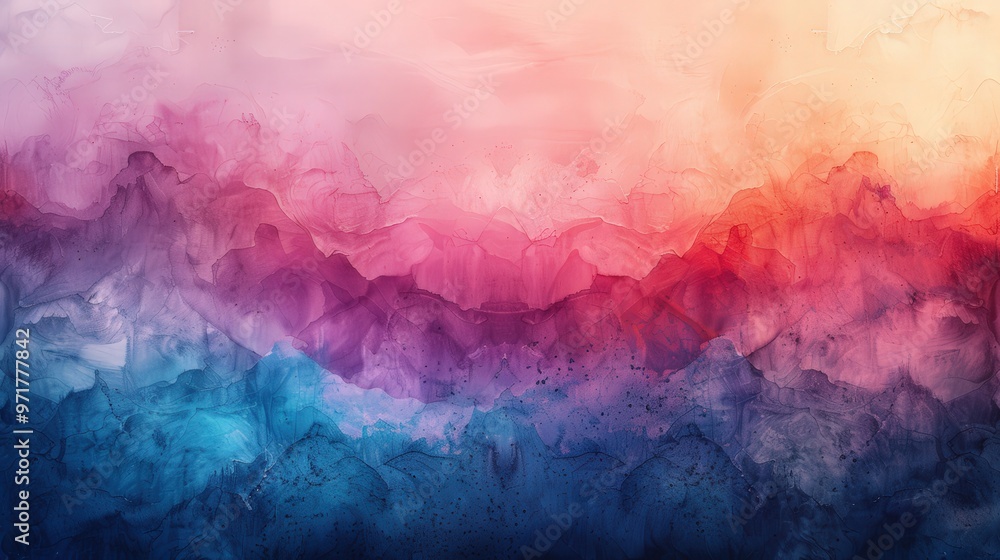 Fototapeta premium Design an abstract watercolor painting with layered textures and subtle gradients, capturing an ethereal and dreamlike quality