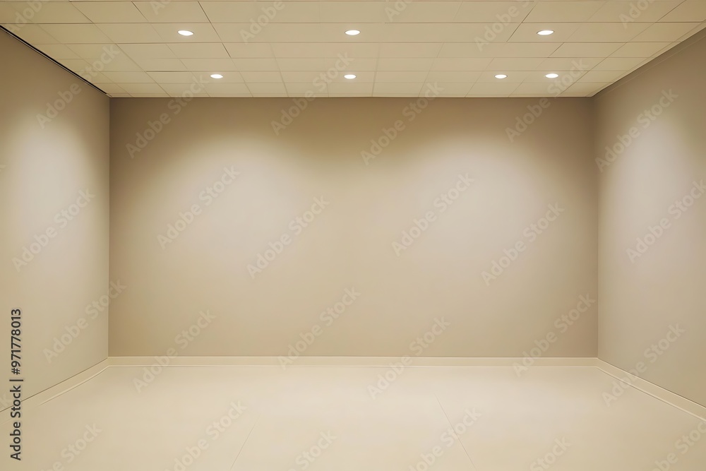 Empty White Room with Recessed Lighting for Product Display Empty White Room with Recessed Lighting for Product Display