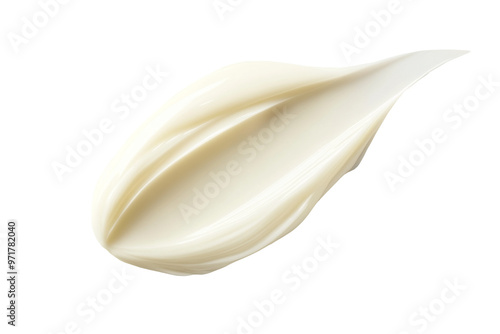 A rounded smooth cream, elongated, white smooth cream  swatch on a transparency background. Generative AI