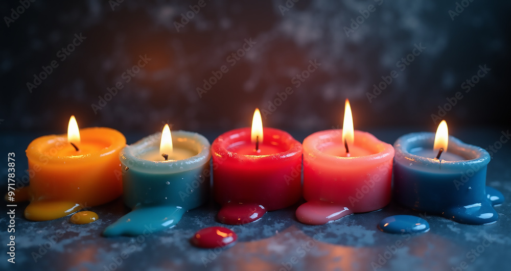 christmas candles on red background christmas candles on red background