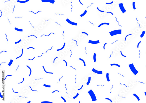 Modern Memphis Milano inspired seamless pattern in abstract pop art design style. Vector graphic illustration. Dense all over the top composition, vibrant neon colors.