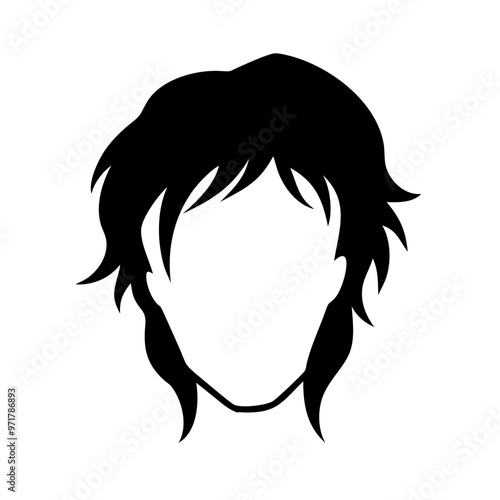 Hairstyle Silhouette Icon - Transparent Background Clipart