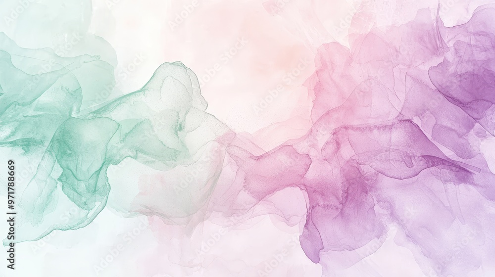Fototapeta premium Soft Watercolor Texture in Pastel Hues - Perfect for Wedding Invitations and Artistic Designs