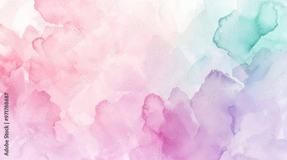 Fototapeta premium Gentle Watercolor Texture in Pastel Hues for Wedding Invitations and Beauty Designs