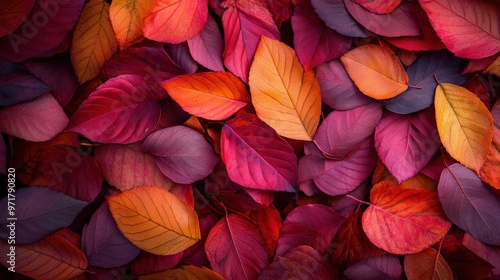 Vibrant autumn leaves scattered across a natural background